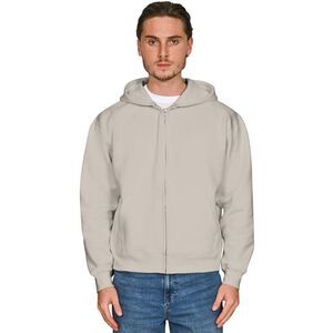 Casual Classics Unisex Adult Combed Cotton Oversized Full Zip Hoodie / Stone